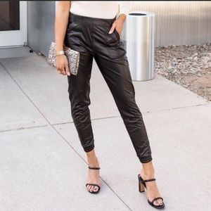 SPANX Faux Leather Jogger Pants M